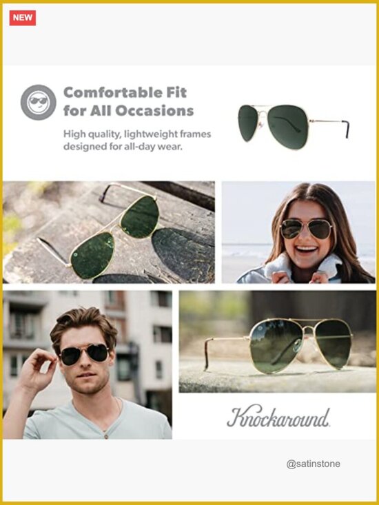 Polarized Aviator Sunglasses with Stainless Steel Frame and UV400 Protection